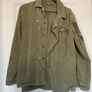 Free People embellished military shirt